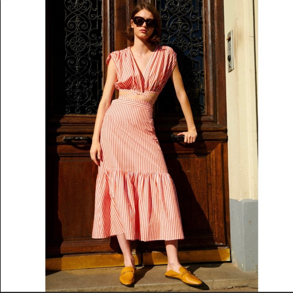 Zara orange stripe set - Picture 1 of 5